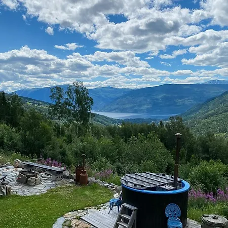 Log With View Of Gaustatoppen Austbygdi